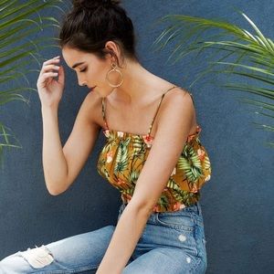 Sincerely Jules Palm Crop Top